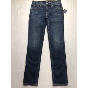 NWT HUDSON Blake Jean Men 32x34 Slim Straight Stretch Dark Wash Whiskered